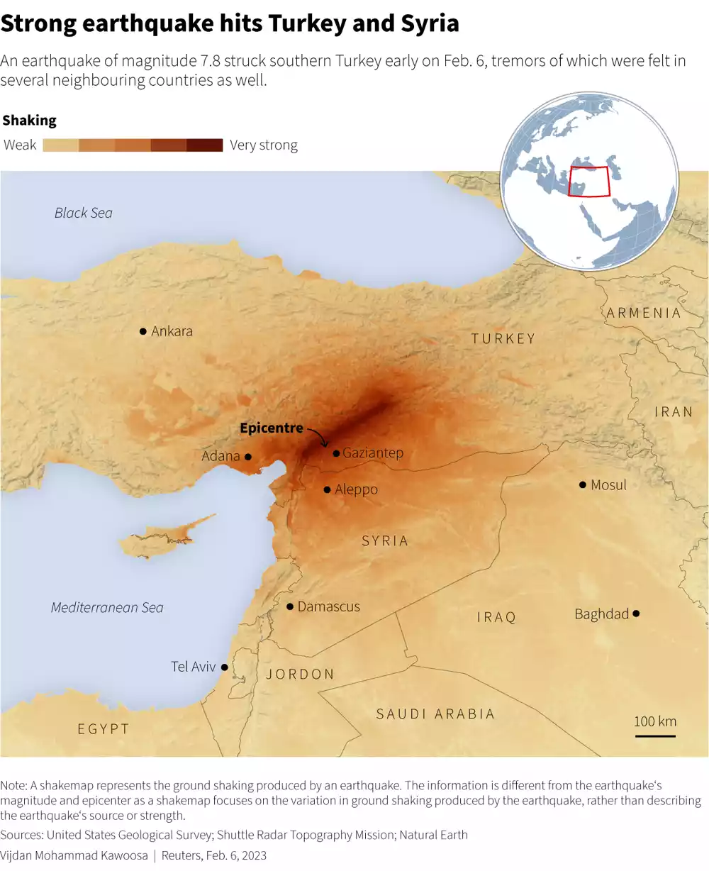 U turskoj luci u blizini granice sa Sirijom – požar velikih razmjera poslije zemljotresa