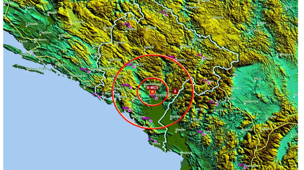 Treslo se u Podgorici, registrovan zemljotres