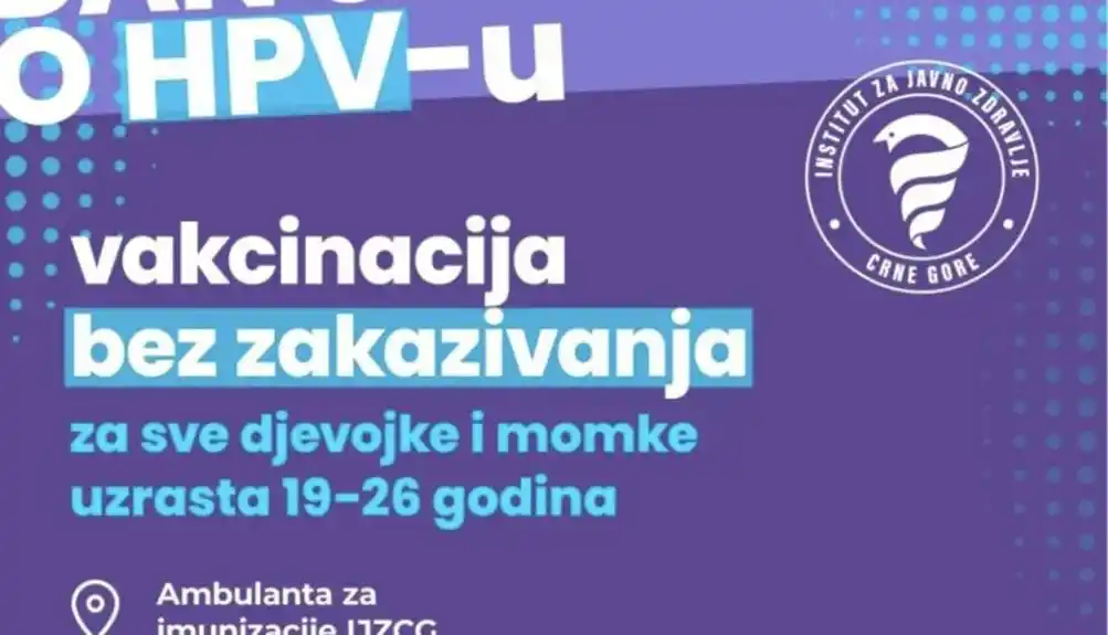 Sjutra HPV vakcinacija bez zakazivanja