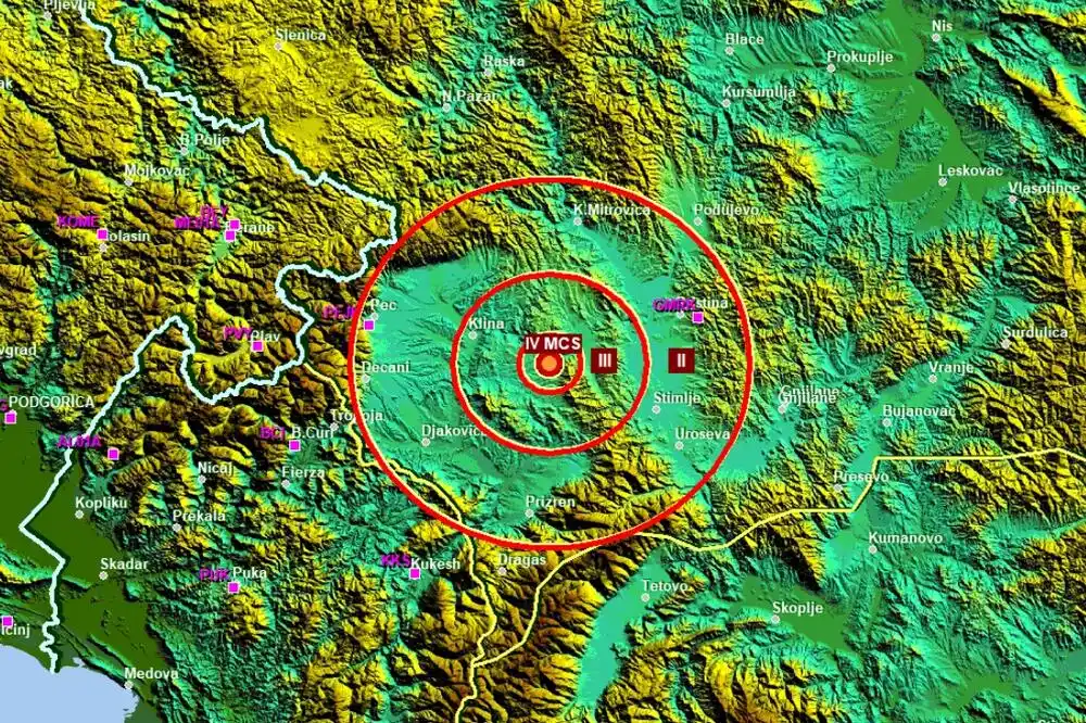 Slabiji zemljotres na Kosovu, osjetio se u Crnoj Gori