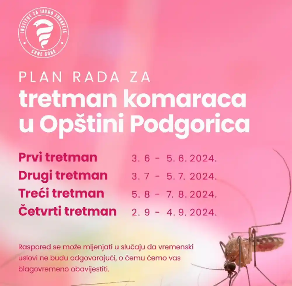 Podgorica: Počinje zaprašivanje komaraca: Zakazana ČETIRI tretmana