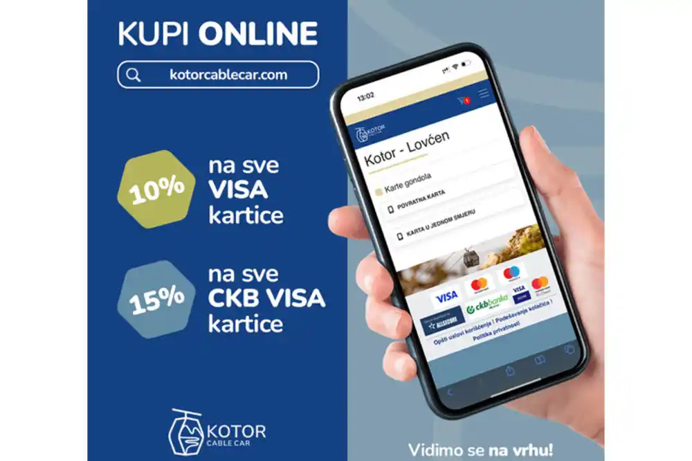 Popusti za online kupovinu karata za žičaru „Kotor-Lovćen”