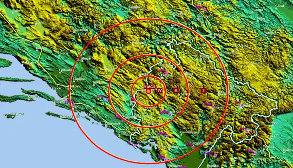 Zemljotres jačine 3,5 Rihtera kod Nikšića