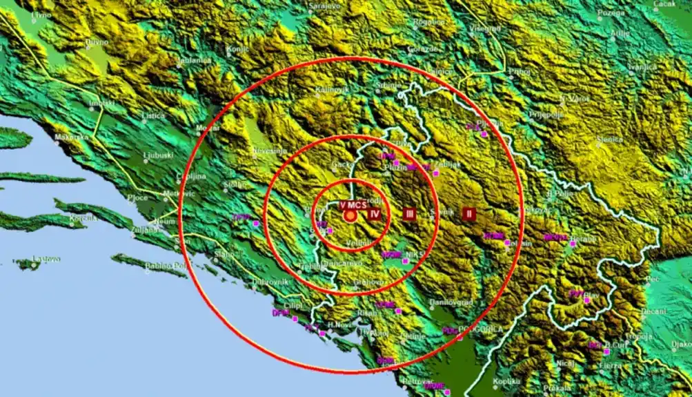 Zemljotres zatresao tlo kod Nikšića, jačina 3,3 Rihtera
