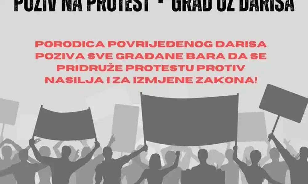 U Baru danas protest protiv nasilja: Grad uz Darisa