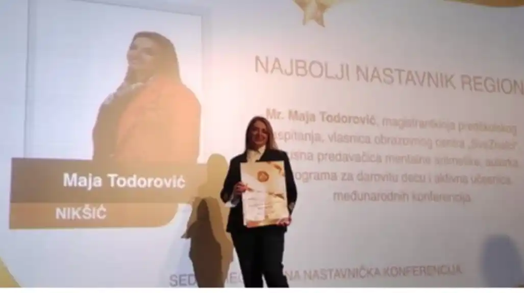 Vaspitačica koja POMJERA GRANICE u obrazovanju: Maja Todorović iz Nikšića dobitnica titule „Najbolji nastavnik regiona“