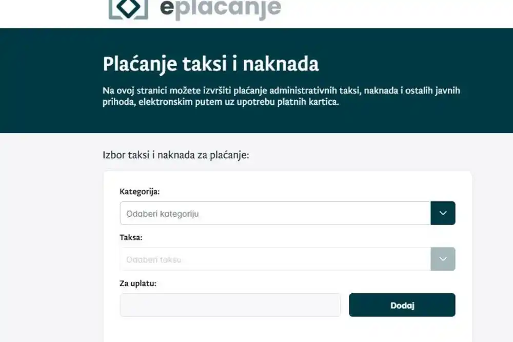 Od danas moguće elektronsko plaćanje 603 administrativne takse/naknade