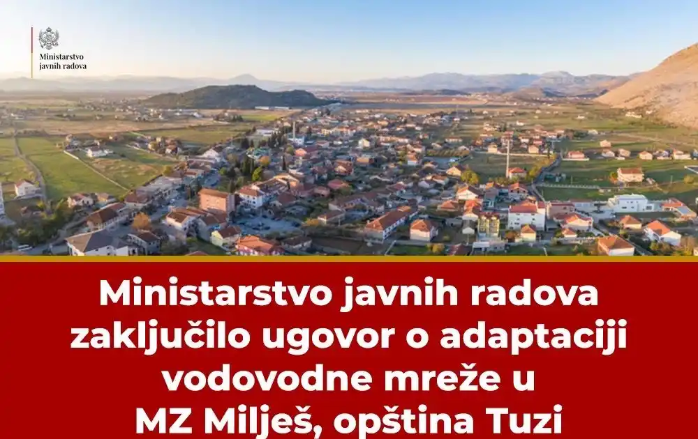 Ministarstvo javnih radova zaključilo ugovor o adaptaciji vodovodne mreže u MZ Milješ