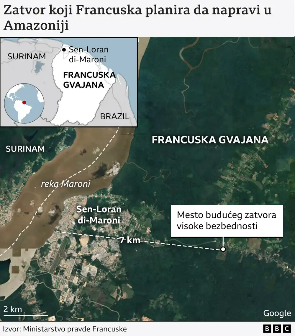 Zašto Pariz gradi zatvor visoke bezbjednosti u Francuskoj Gvajani