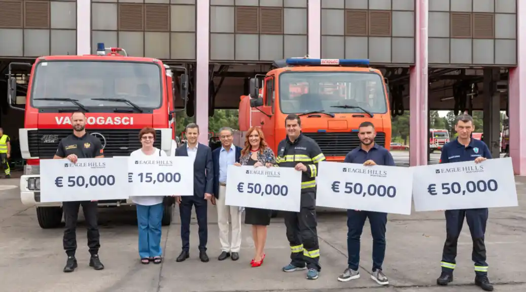 Eagle Hills Montenegro donirao 215.000 evra vatrogascima Podgorice, Ulcinja, Kolašina i Žabljaka i NVO Gorani