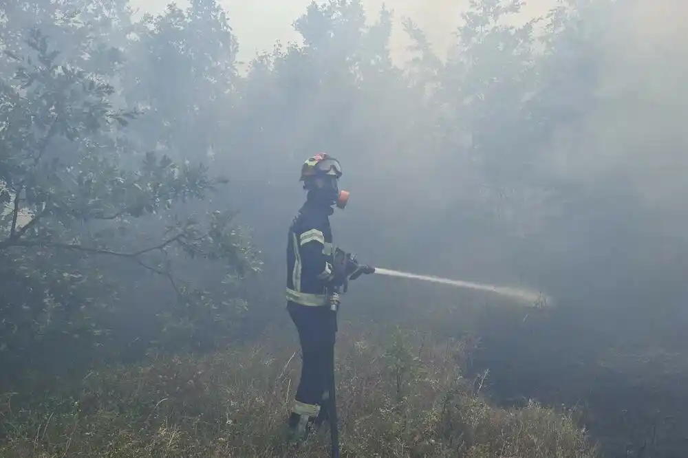 Kiša pomogla i nikšićkim vatrogascima, gori jos samo u Petrovićima, ali je požar pod kontrolom
