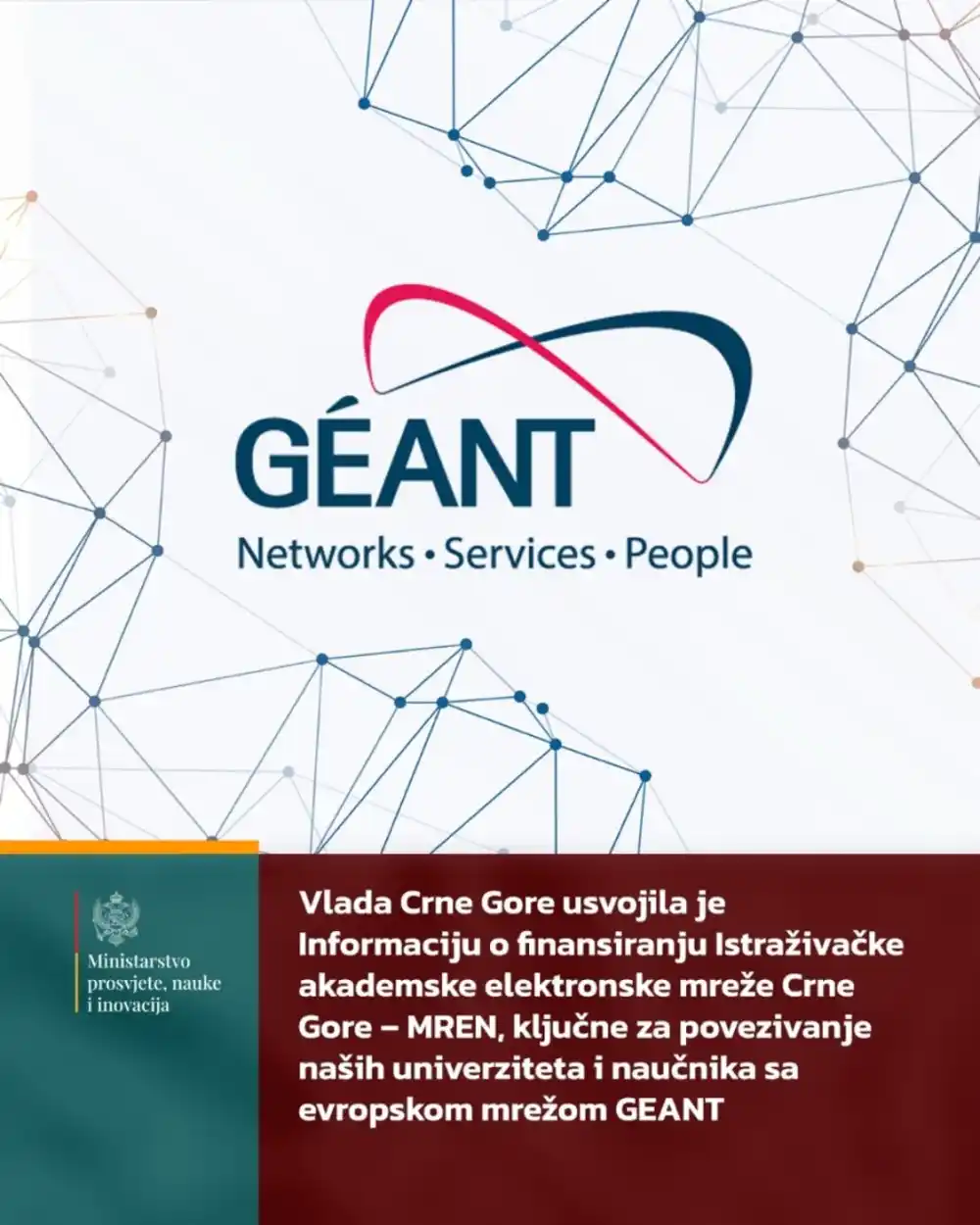 MPNI: Vlada usvojila Informaciju o finansiranju Istraživačke akademske elektronske mreže u Crnoj Gori – MREN