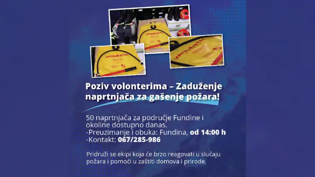 MUP – Važno OBAVJEŠTENJE za građane: Podjela naprtnjača za gašenje požara