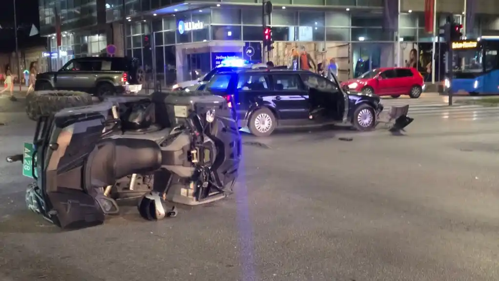 Sudar kvada i automobila, dvoje povrijeđenih u centru Podgorice