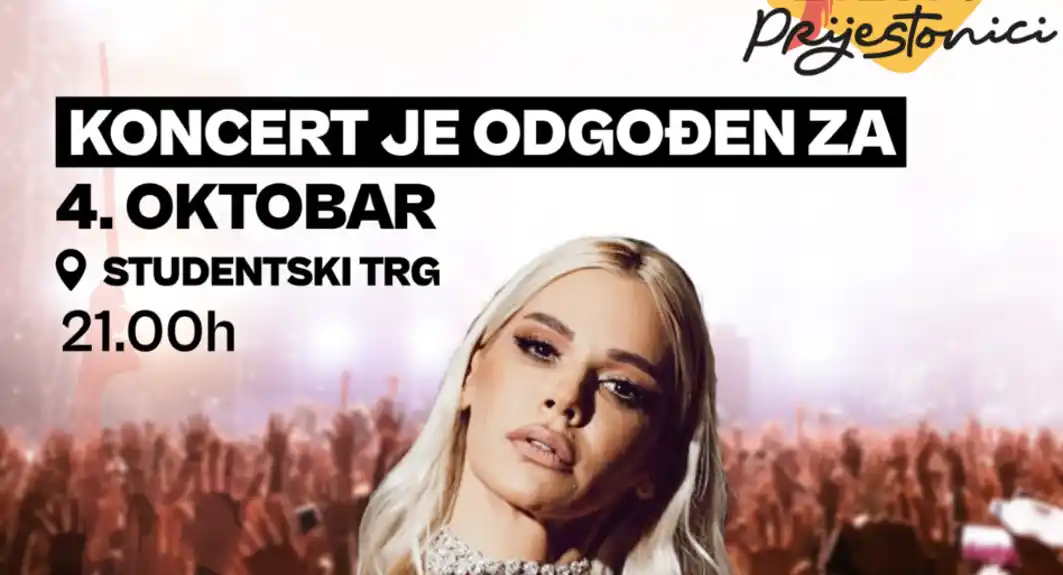 Koncert Nataše Bekvalac na Cetinju odložen za 4. oktobar
