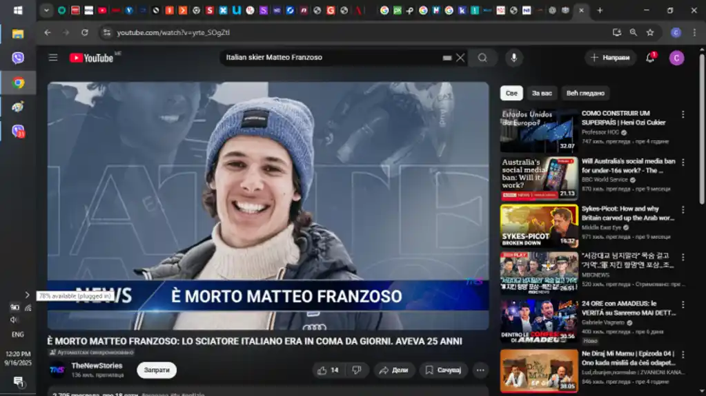 Tragedija u Čileu: POGINUO italijanski skijaš Mateo Fronzoso