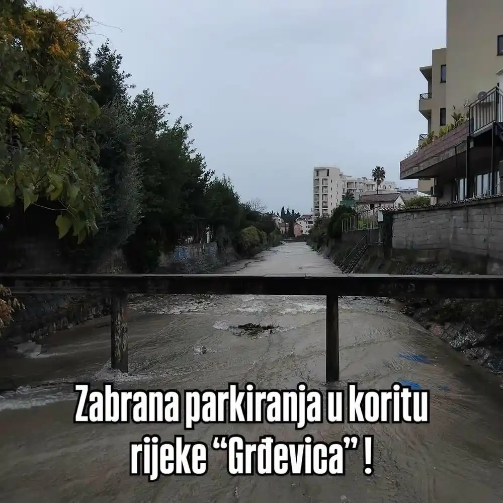 Budva: Zabranjeno parkiranje u koritu rijeke Grđevica