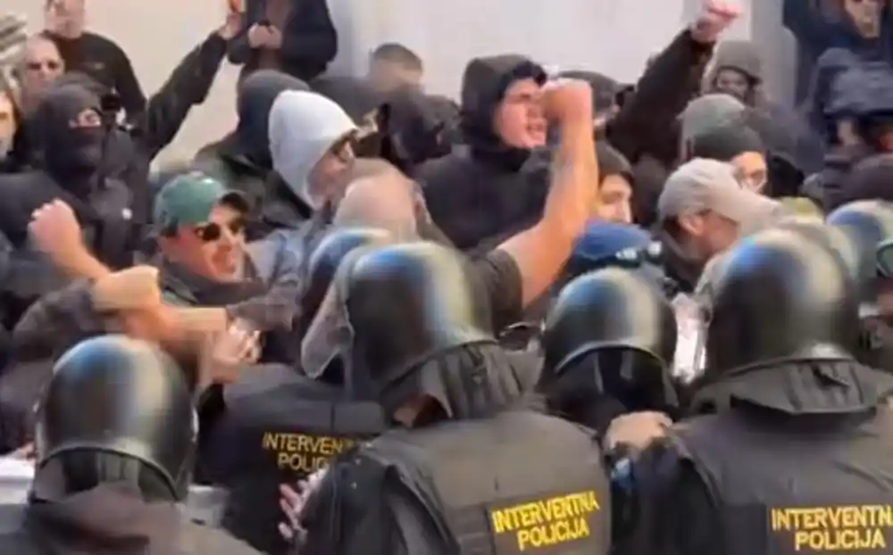 Incidenti na marševima protiv fašizma u Hrvatskoj: Ponovo muškarci u crnom, uz povike „Za dom spremni“