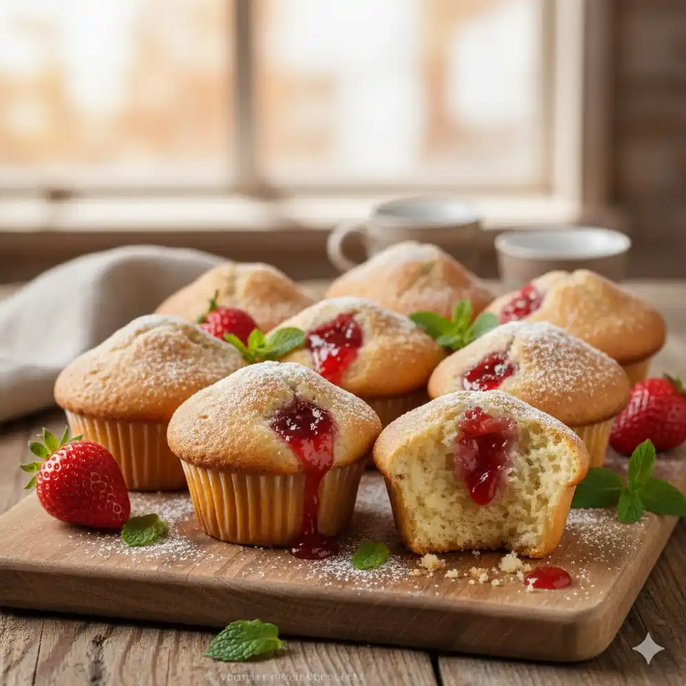 Mafini sa džemom od jagoda