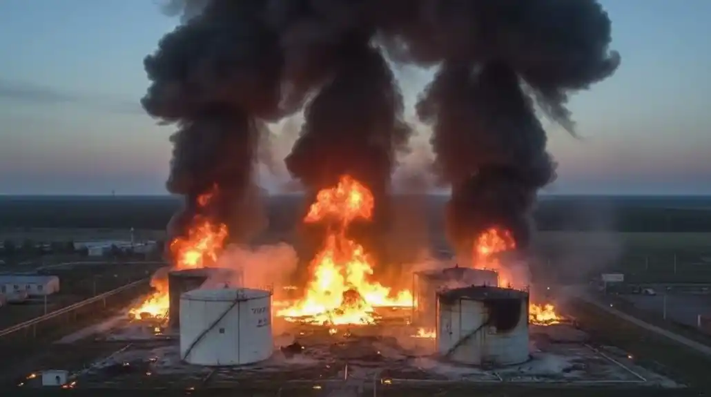 Dronovi Službe bezbijednosti Ukrajine pogodili veliku naftnu bazu u ruskoj Jaroslavskoj oblasti