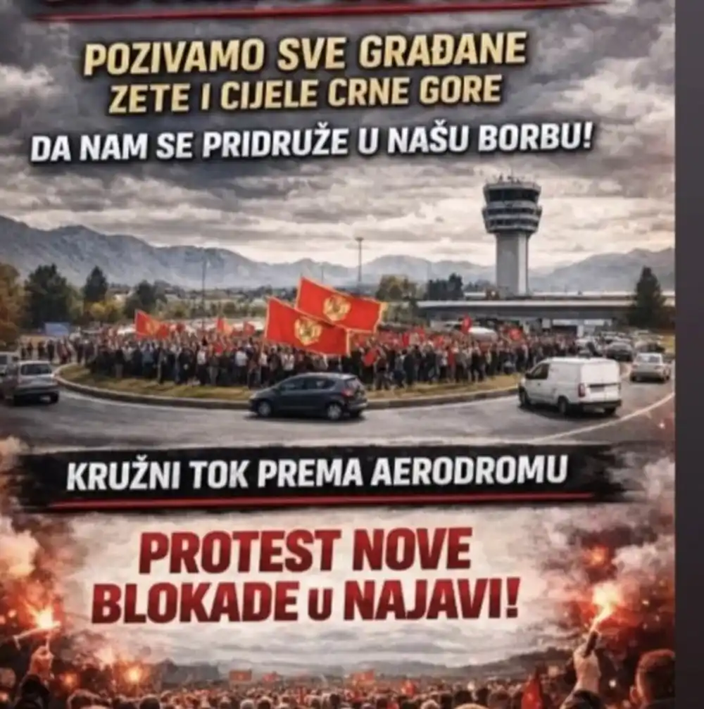 Od 10 časova blokada saobraćaja prema Aerodromu Podgorica