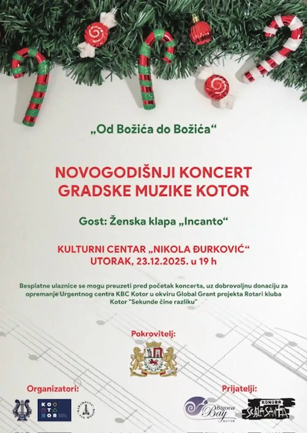 Tradicionalni koncert Gradske muzike Kotor u Kulturnom centru