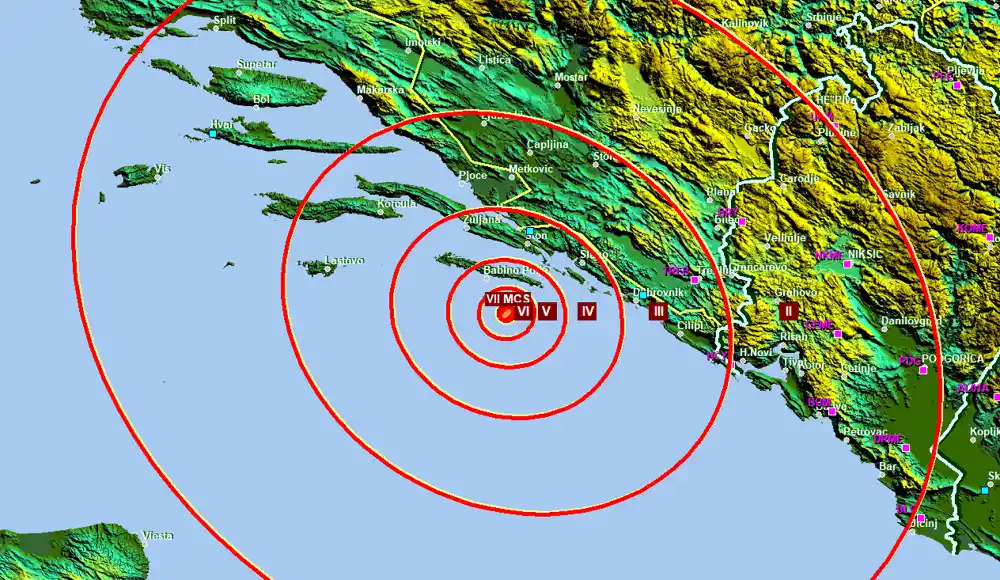 U blizini Dubrovnika registrovan zemljotres jačine 4.2 Rihtera