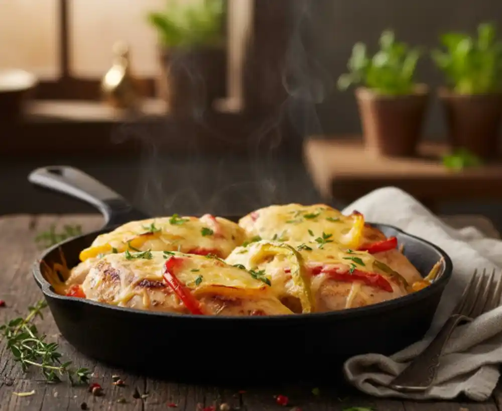 Pileći file iz rerne sa sirom i paprikom