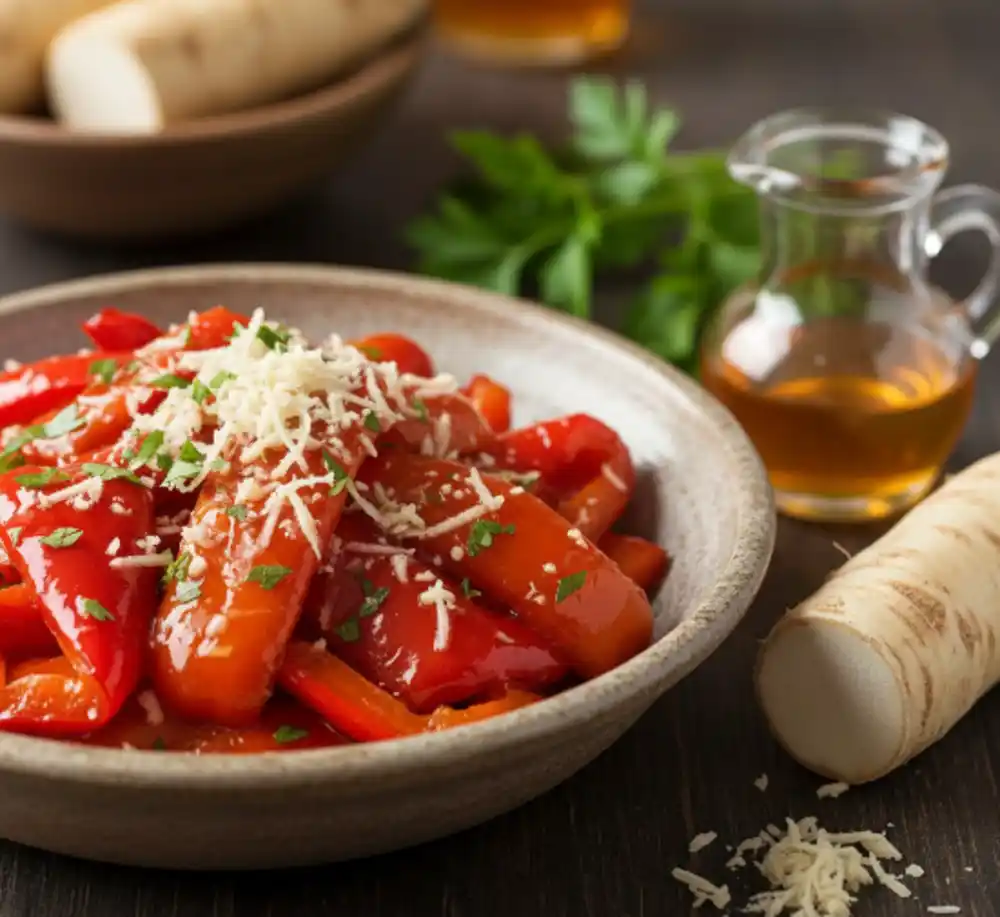 Salata od pečenih paprika sa medom i renom