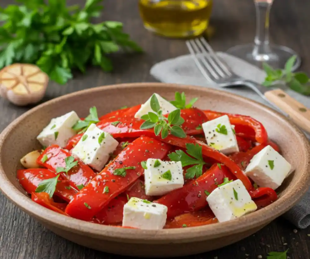 Vlaška salata od pečenih paprika i fete