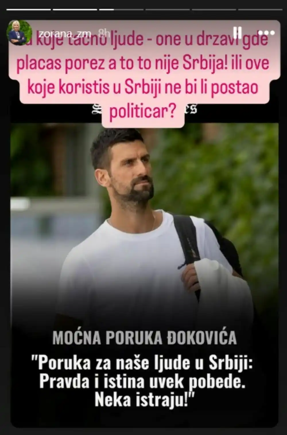 Bivša potpredsjednica Vlade Srbije napala Novaka Đokovića: „Poruku šalje čovjek koji je izbačen iz srednje škole“