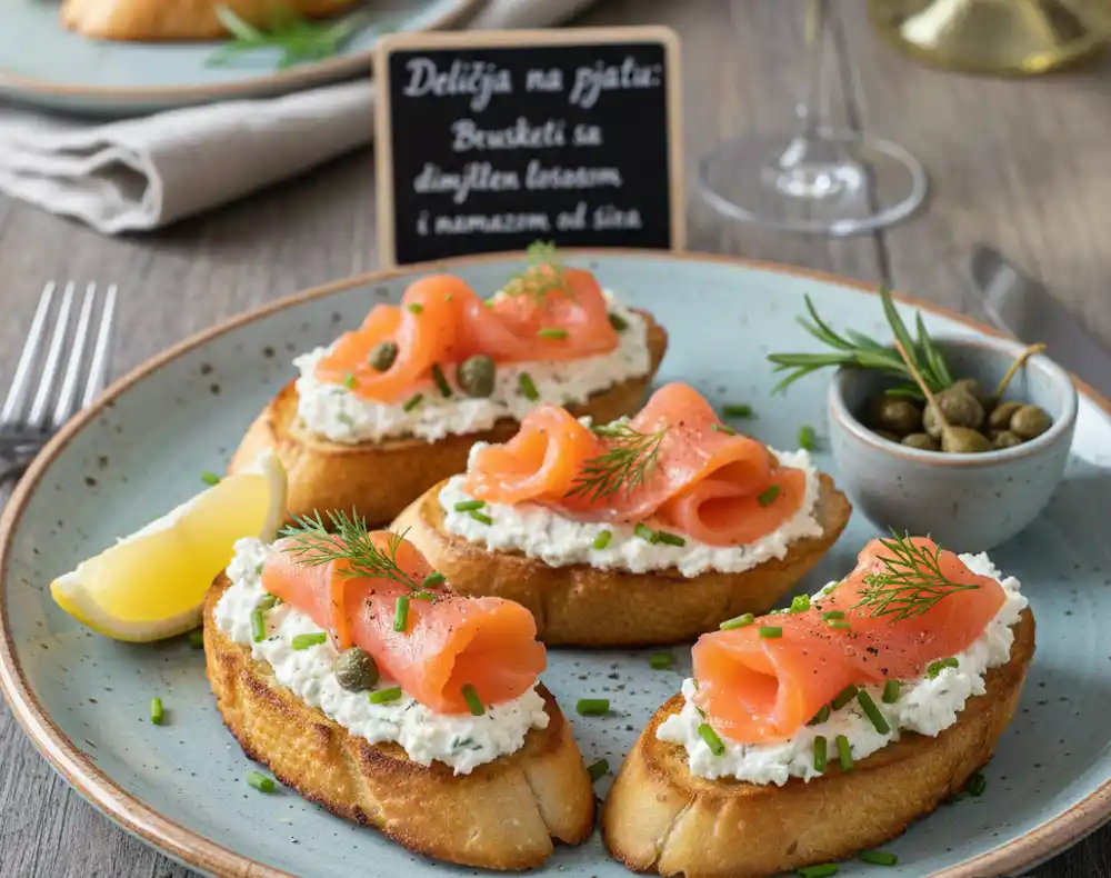 Delicija na pjatu: Brusketi sa dimljenim lososom i namazom od sira
