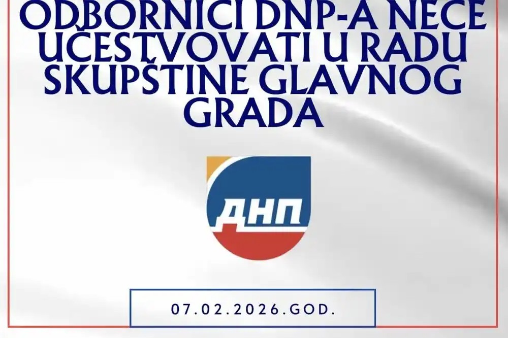 Klub odbornika DNP: Nećemo učestvovati u daljem radu Skupštine Glavnog grada