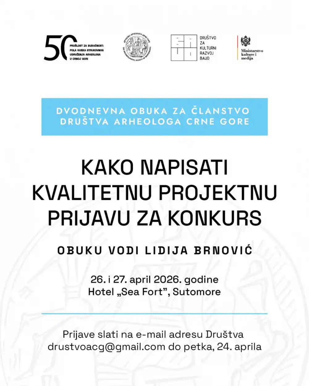 Otvoren poziv za besplatnu obuku „Kako napisati kvalitetnu projektnu prijavu za konkurs“ u Sutomoru