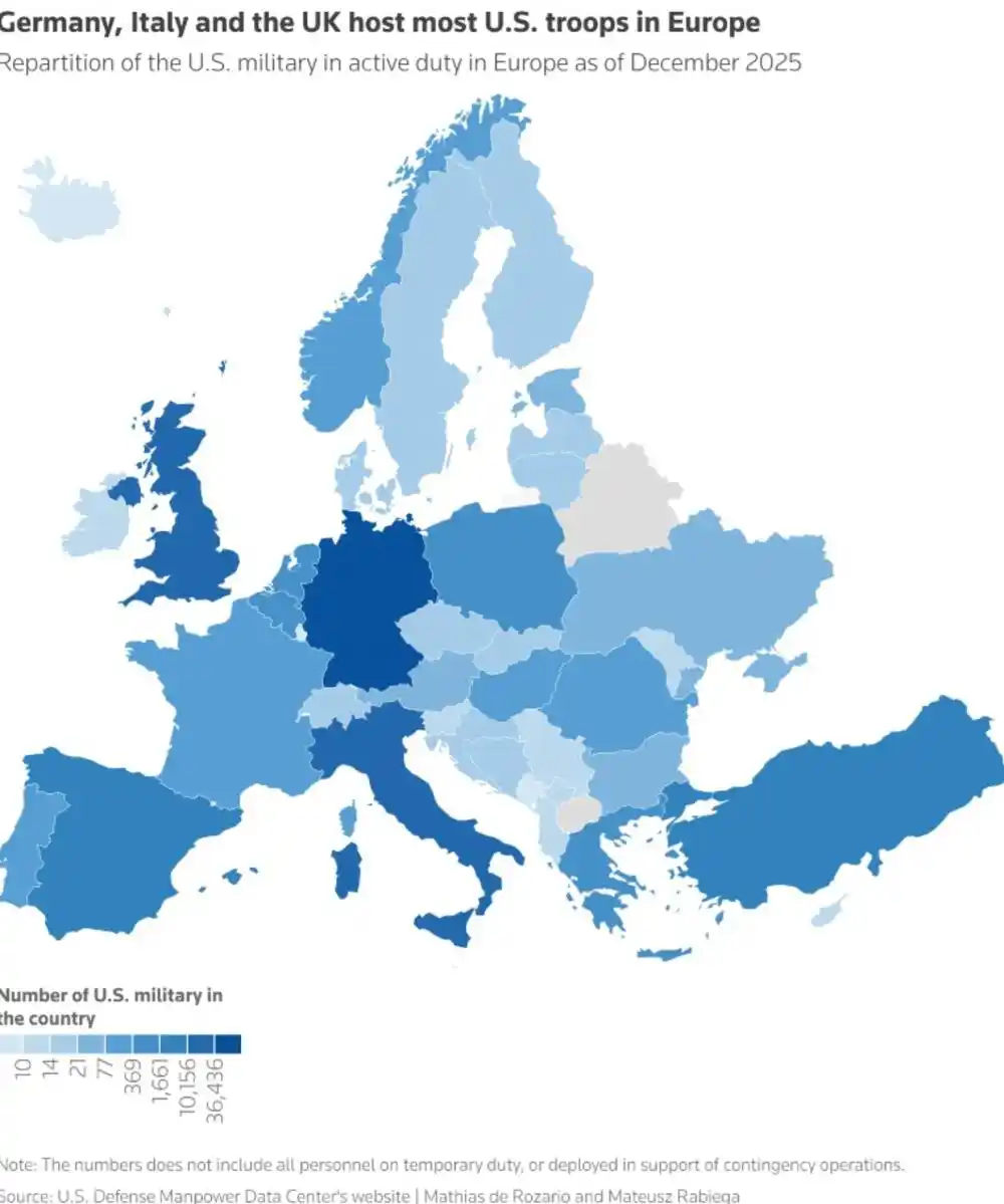 Koliko američkih vojnika ima u Evropi i gdje su raspoređeni