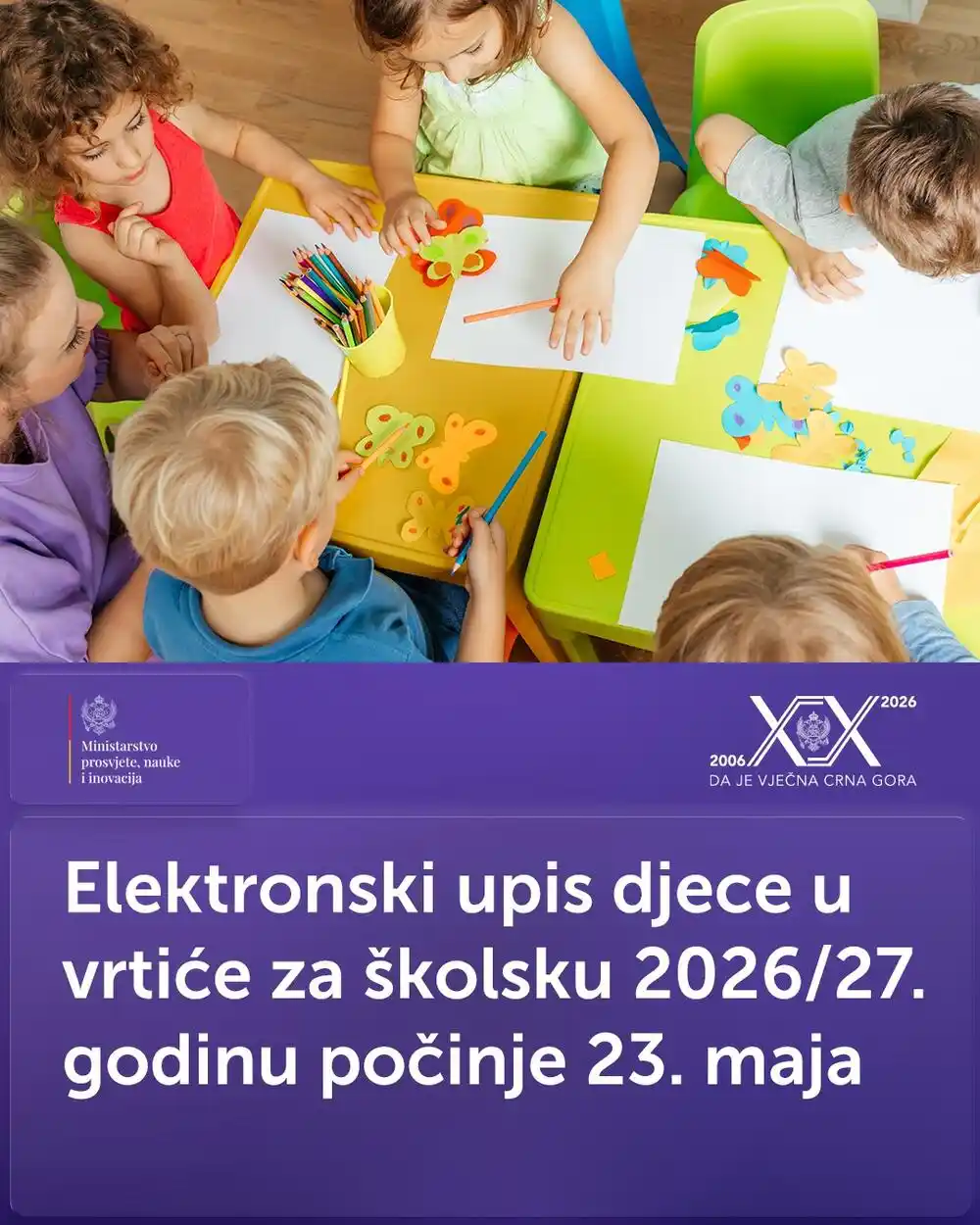 MPNI: Elektronski upis djece u vrtiće počeće 23. maja, trajaće do 15. juna