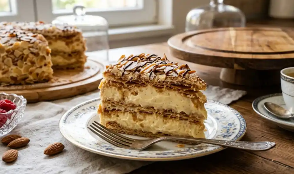 Napoleon torta sa bademima i bogatim filom