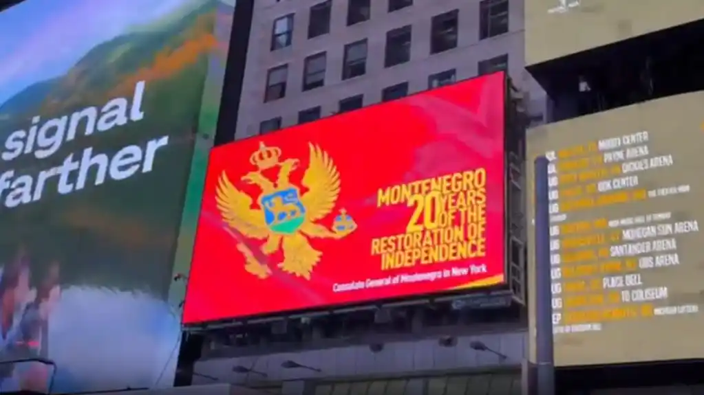 Video o Crnoj Gori na Tajms Skveru u Njujorku povodom jubileja – 20 godina od obnove nezavisnosti