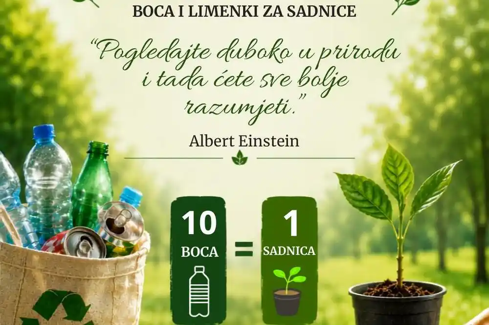 MERS: 3. jula u Nikšiću zamjena plastičnih boca i limenki za sadnice