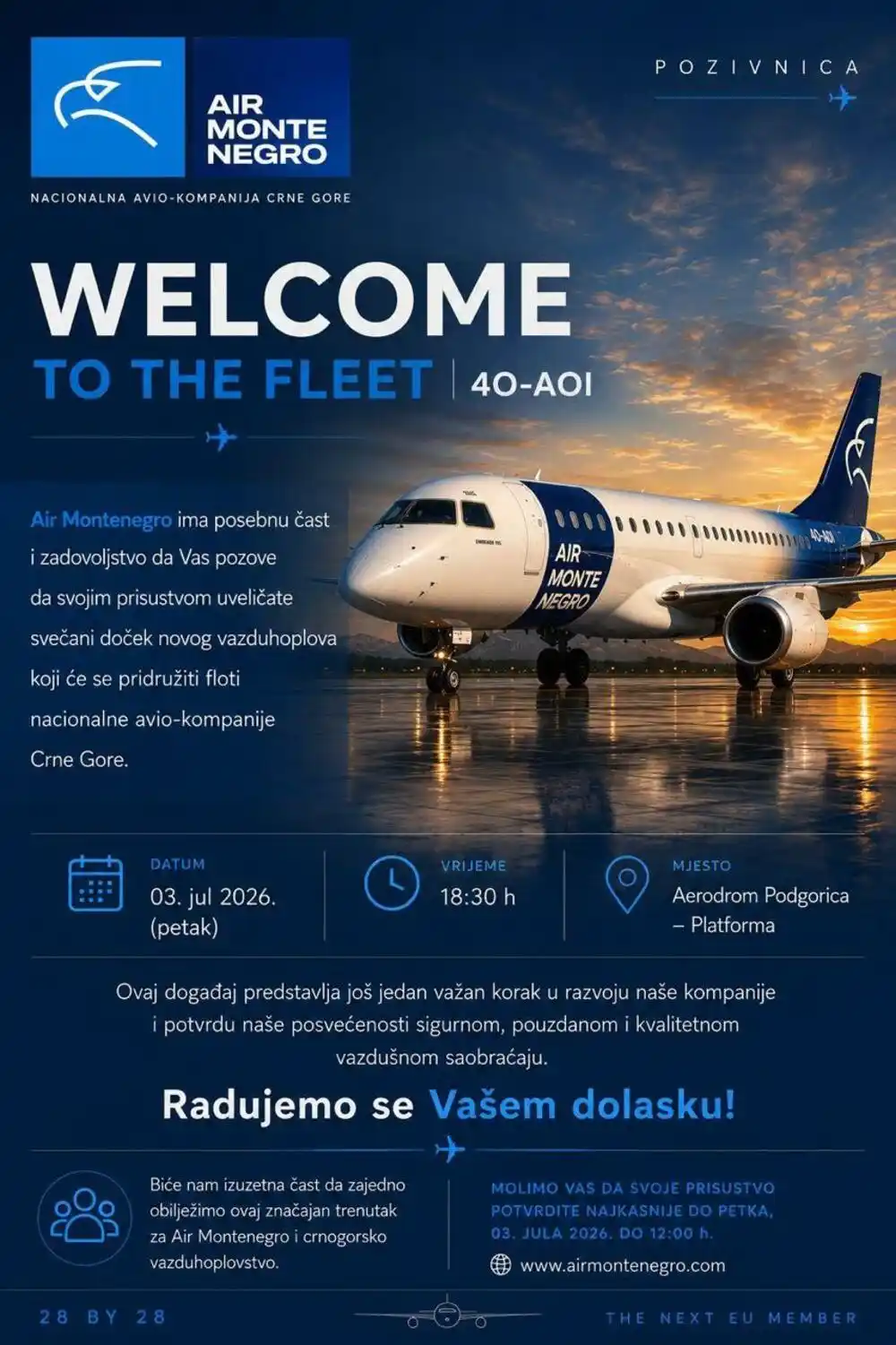 Air Montenegro sjutra dobija četvrti avion: Svečani doček za „Indiju“ u Podgorici