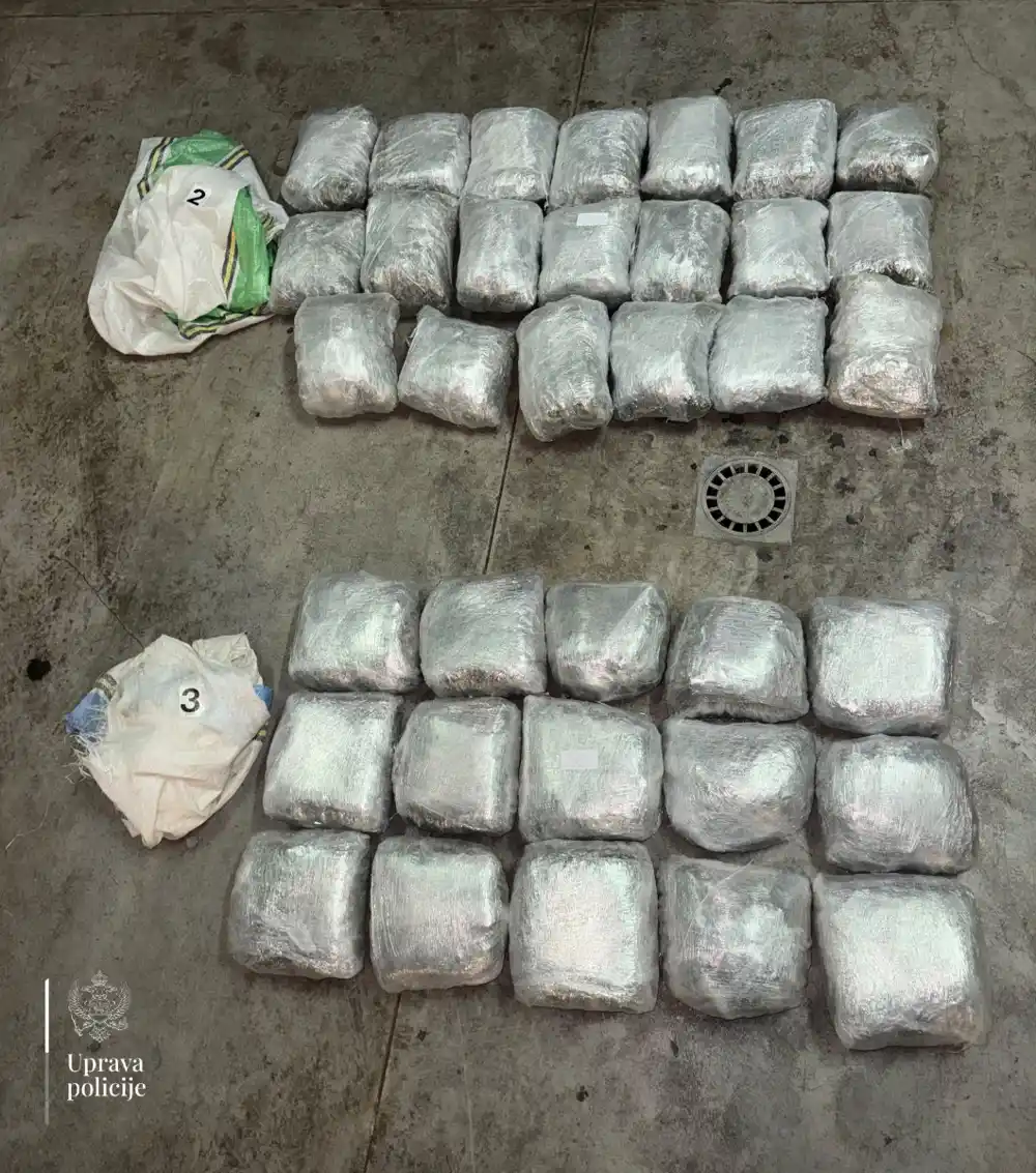 Cijevna: Zaplijenjeno 38 kilograma marihuane – uhapšeno jedno lice iz Tuzi