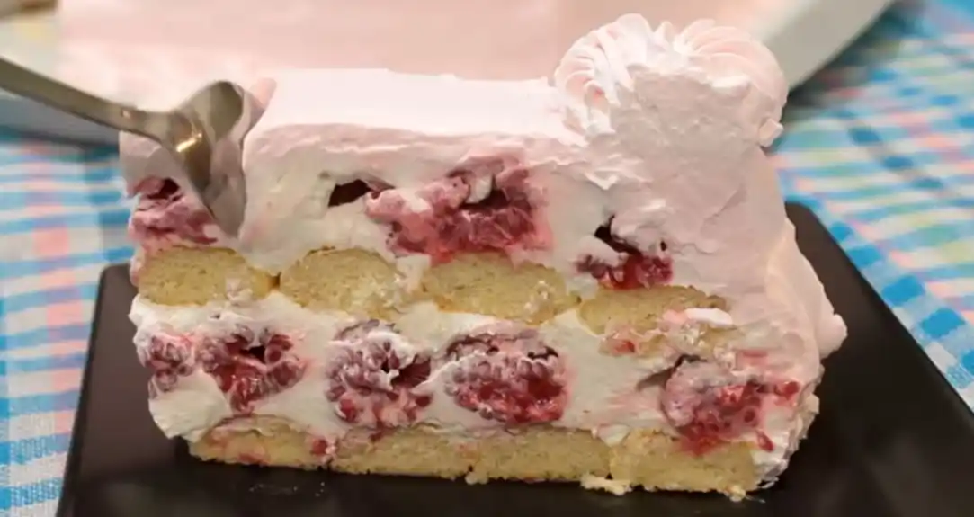 Kremasta torta sa malinama i piškotama
