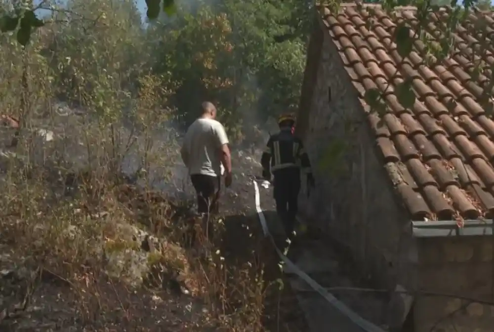Nikšićki vatrogasci spašavaju kuće u Klenku, jedna već izgorjela, stradale i pčele i štala